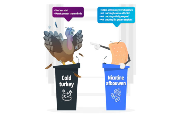 cold turkey debatteert met afbouwen met nicotinevervangers